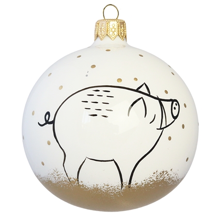 Décoration de Noël avec un sanglier peint