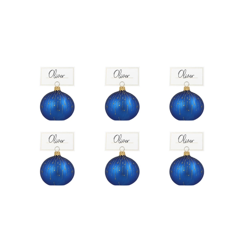 Set de porte-noms bleus pour la table