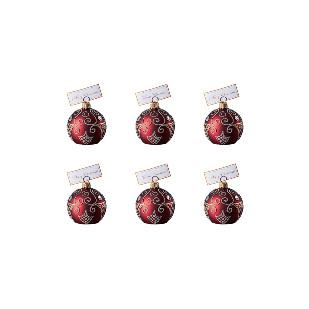 Set de porte-noms rouges avec décor