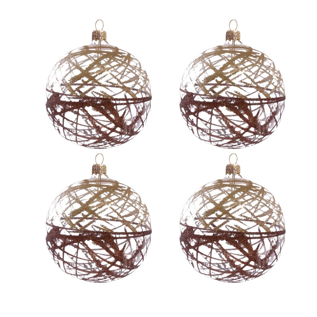 Set de grandes boules de Noël avec lignes