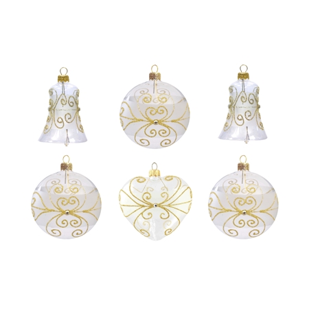 Set de boules de Noël transparentes avec strass
