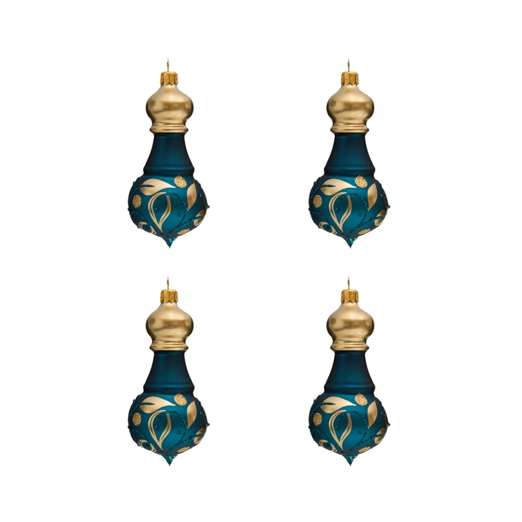 Set de boules de Noël bleues de forme originale