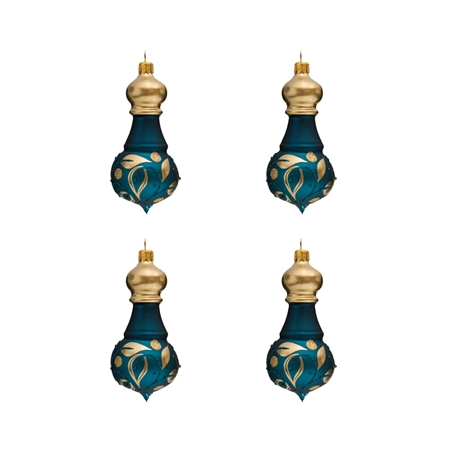 Set de boules de Noël bleues de forme originale