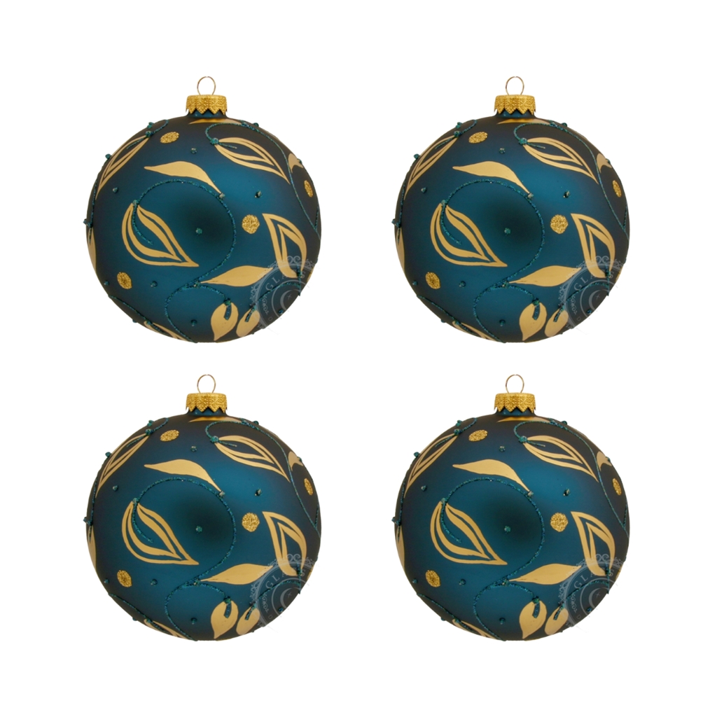 Set de grandes boules de Noël en bleu pétrole