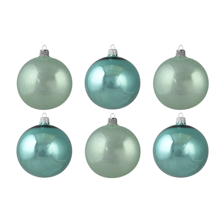 Set de boules de Noël aux couleurs menthe