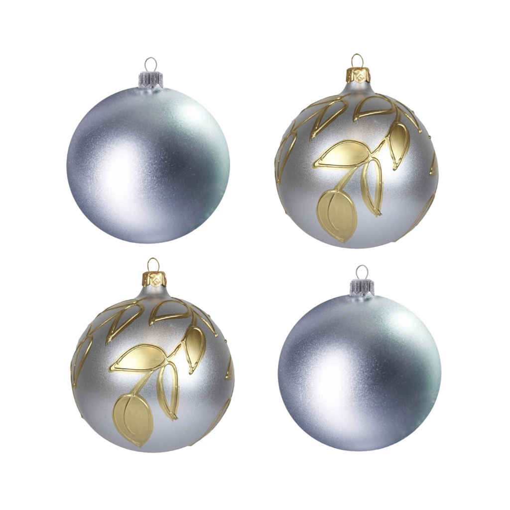 Set de boules de Noël argentées