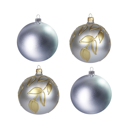 Set de boules de Noël argentées