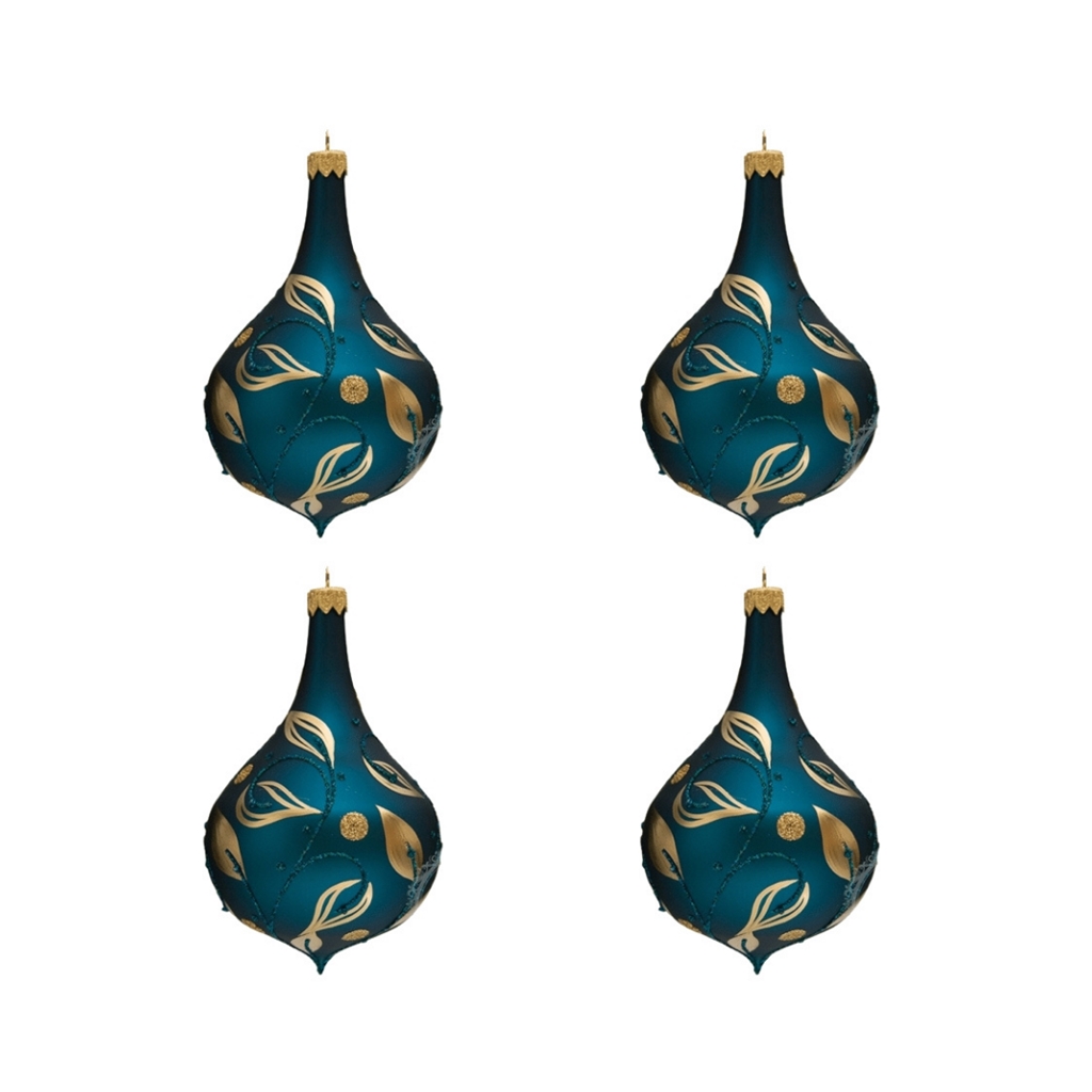 Set de boules de Noël en forme de goutte avec décor élégant