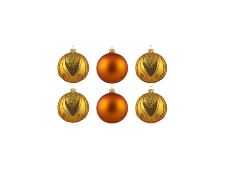 Set de boules de Noël dorées avec décor scintillant