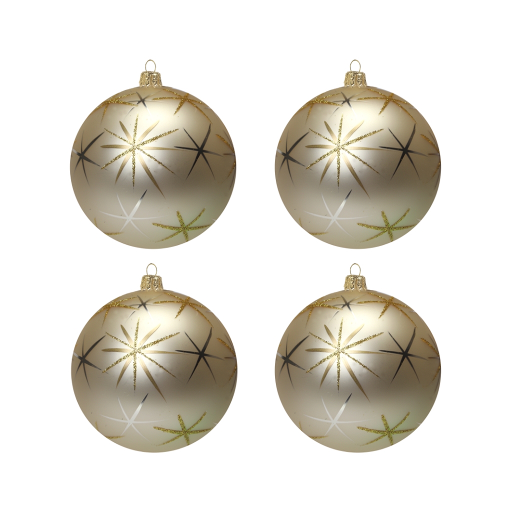 Set de grandes boules de Noël en crème
