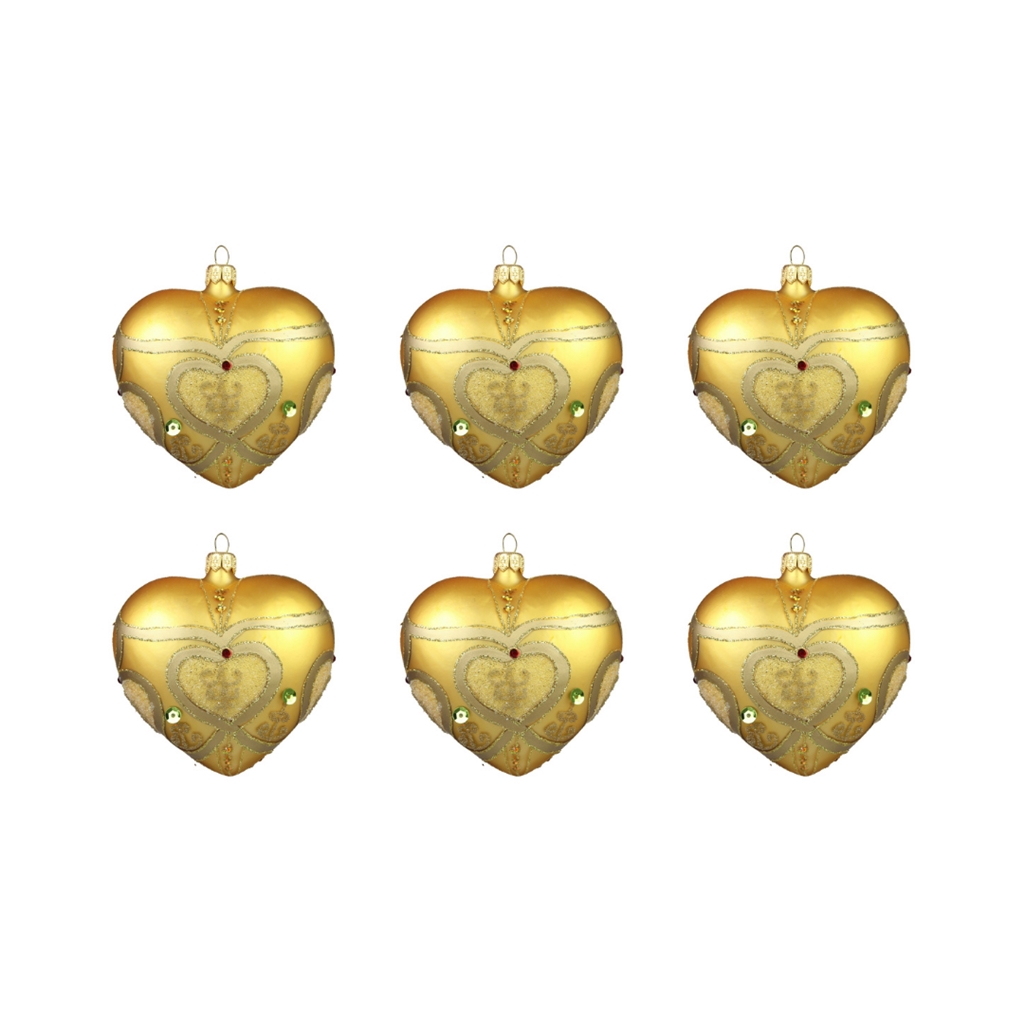 Set de cœurs dorés avec strass