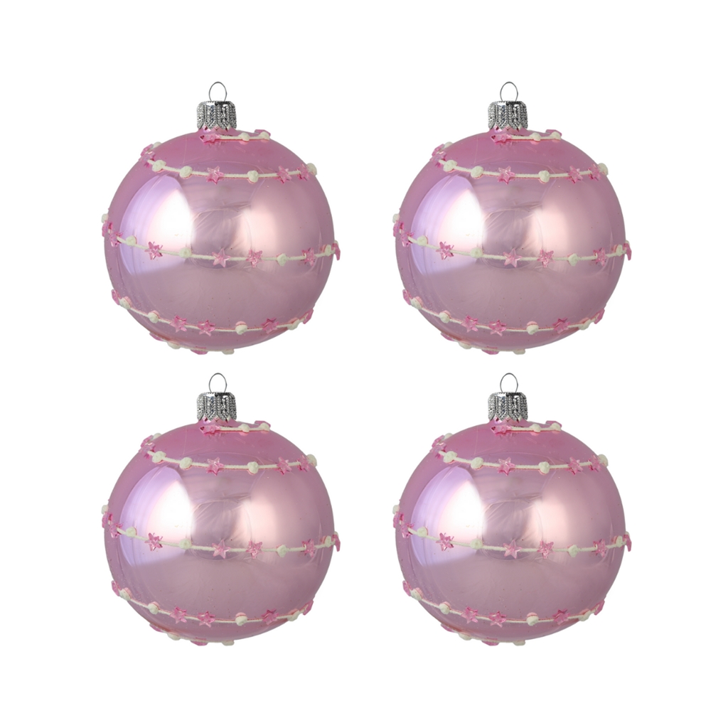 Set de boules de Noël en rose