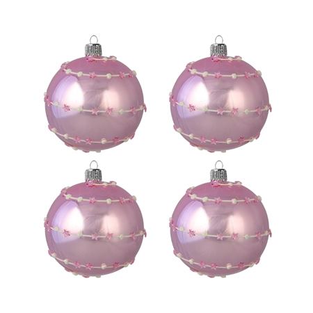 Set de boules de Noël en rose