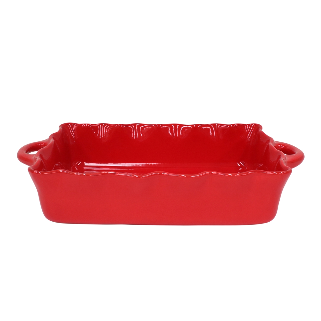 Plat de cuisson avec glaçure rouge grand