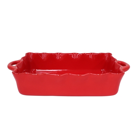 Plat de cuisson avec glaçure rouge grand