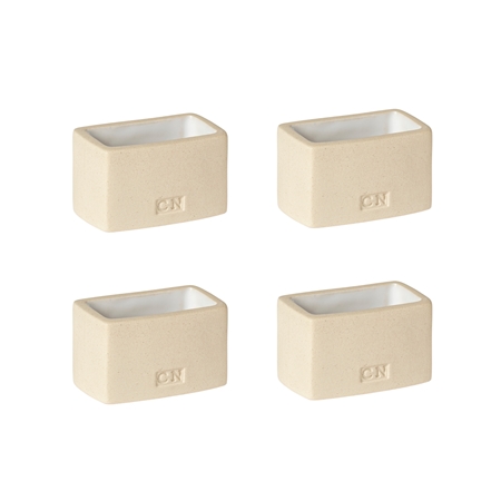 Set de ronds de serviette en céramique crème