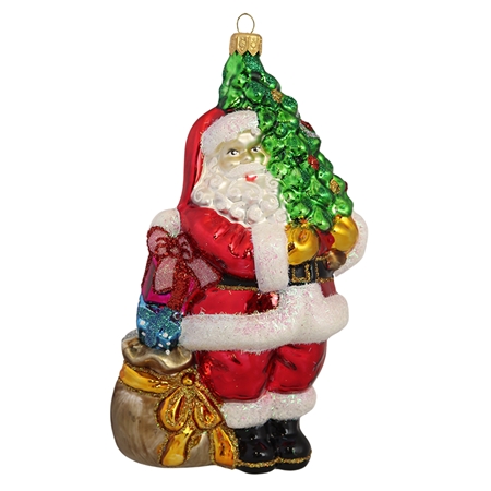 Figurine de Saint Nicolas avec un sac