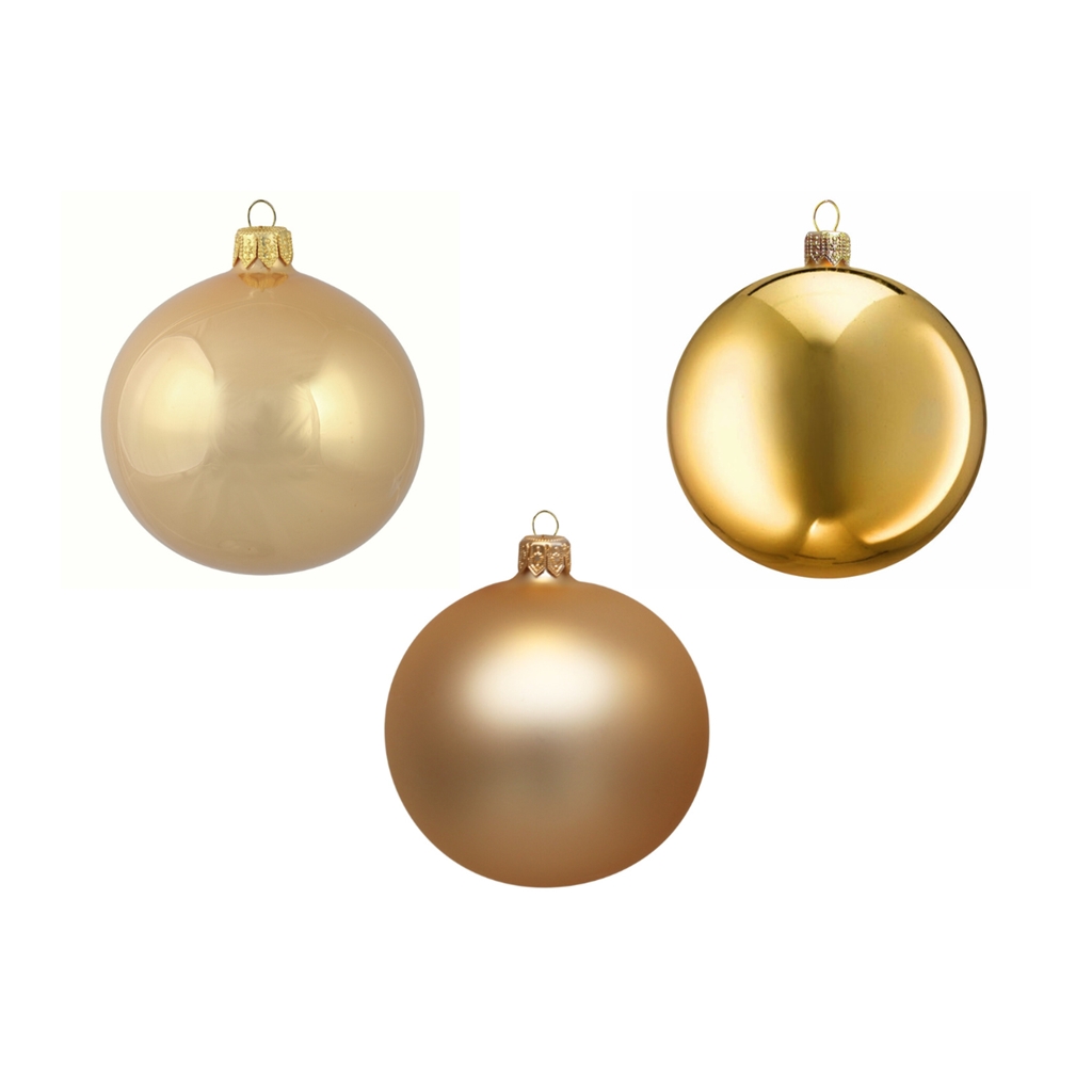 Set de trois boules de Noël en or