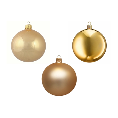 Set de trois boules de Noël en or