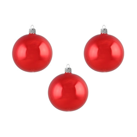 Set de trois boules de Noël en rouge