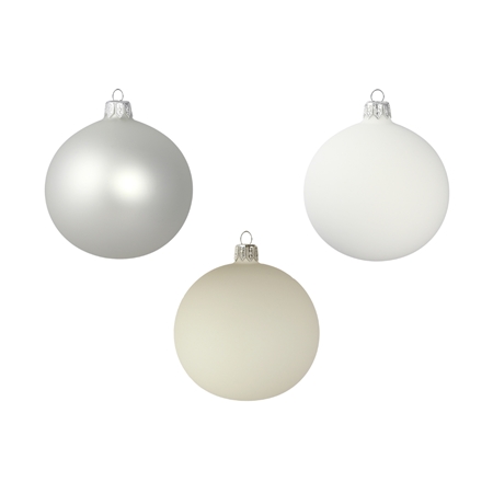 Set de trois boules de Noël aux couleurs neutres