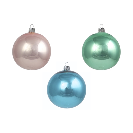Set de trois boules de Noël aux couleurs rétro