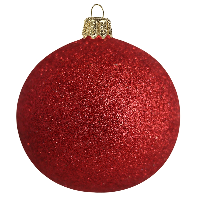 Boule de Noël en verre avec paillettes rouges