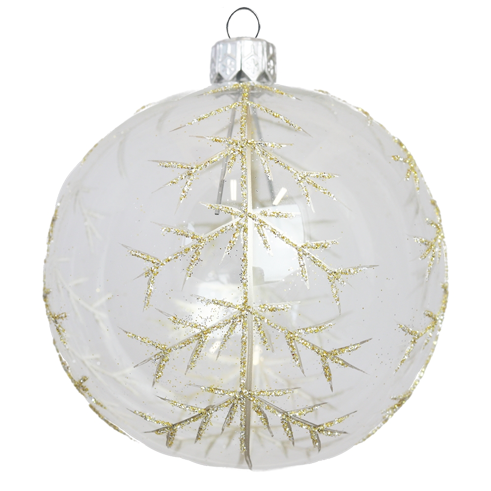 Boule de Noël en verre transparent avec sapins