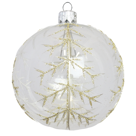 Boule de Noël en verre transparent avec sapins