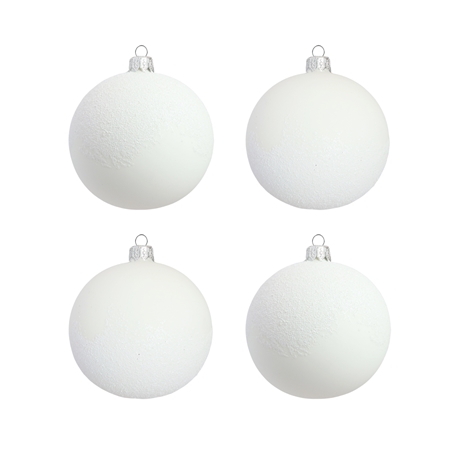 Set blanc mat de boules de Noël