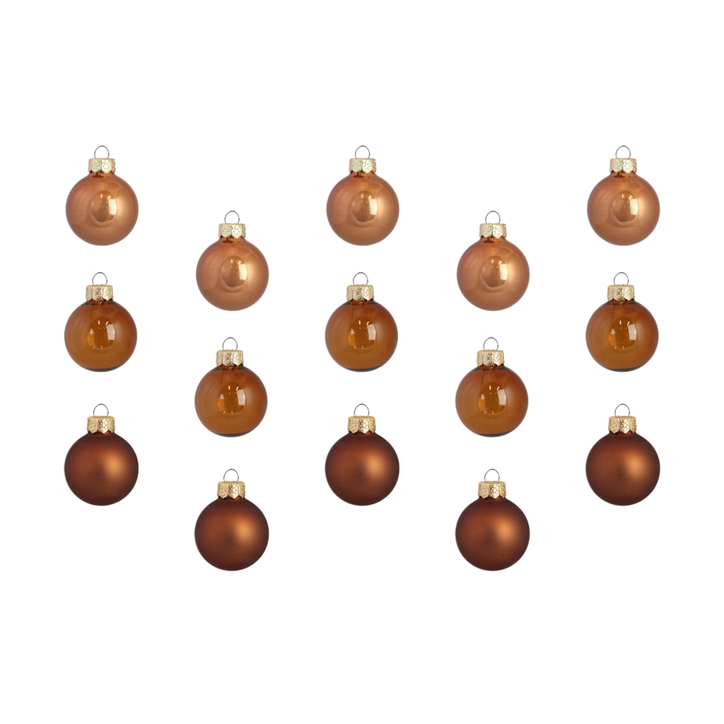 Set de boules de Noël mélange de nuances de brun