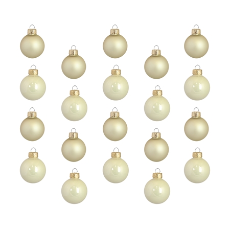 Set de boules de Noël en crème et or