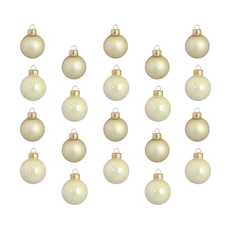 Set de boules de Noël en crème et or