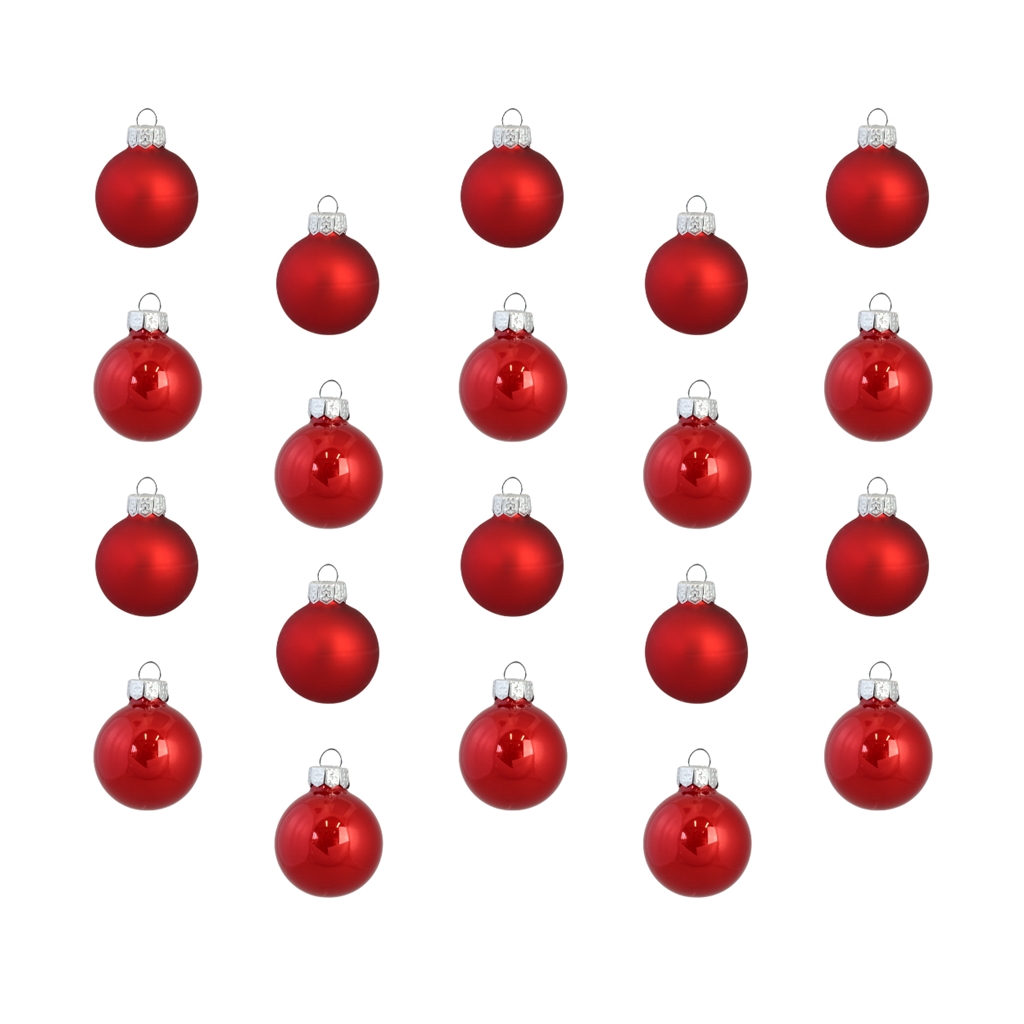 Set de boules de Noël en rouge