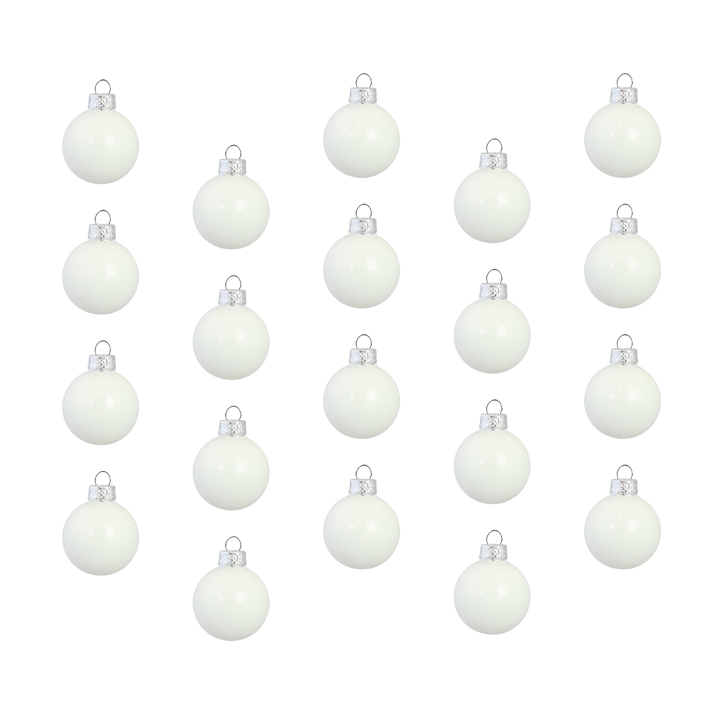 Set de boules de Noël en blanc