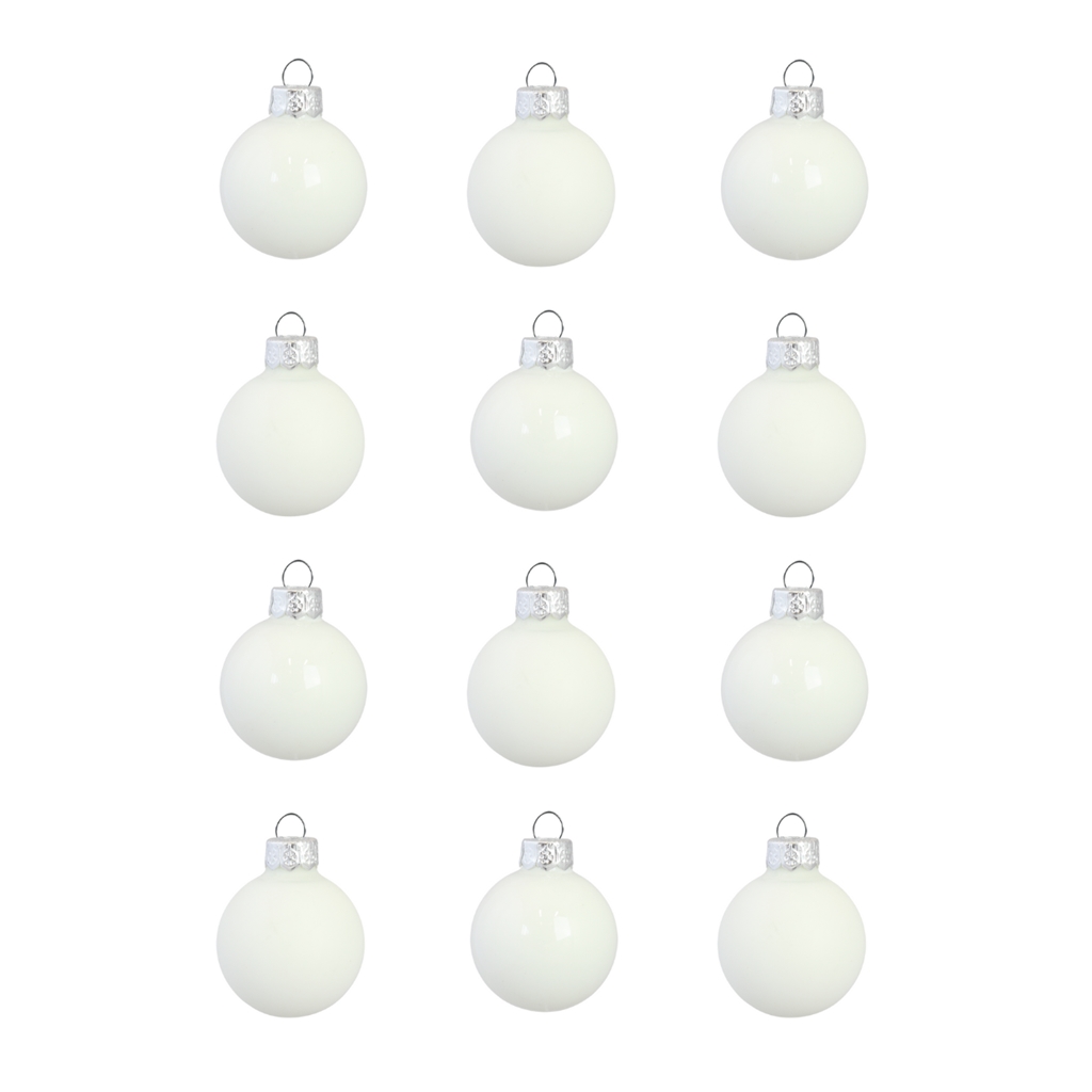 Set de boules de Noël en blanc