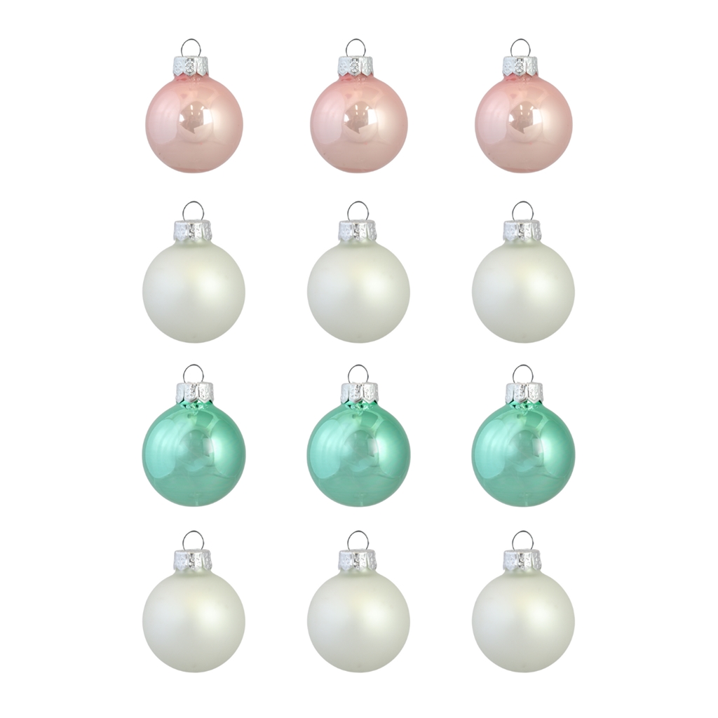 Set de boules de Noël aux couleurs rétro