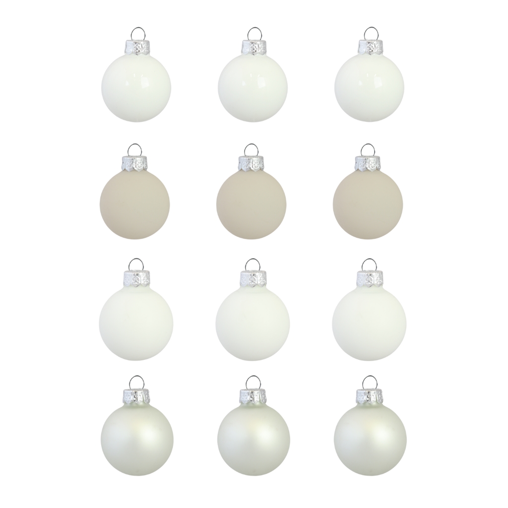 Set de boules de Noël aux couleurs neutres