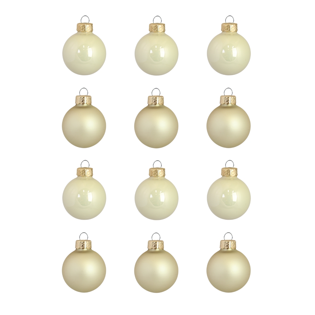 Set de boules de Noël en crème et or