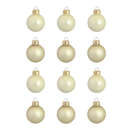 Set de boules de Noël en crème et or