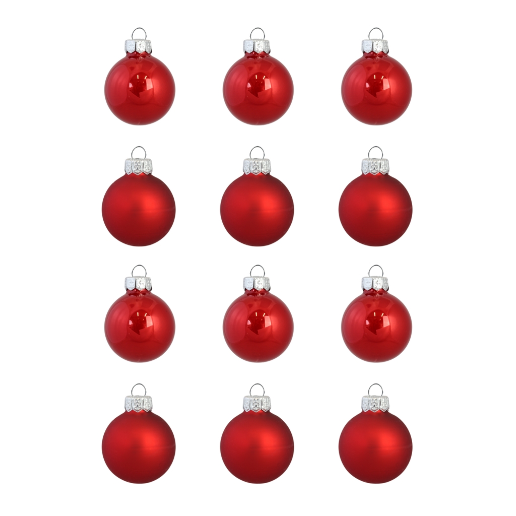 Set de boules de Noël en rouge