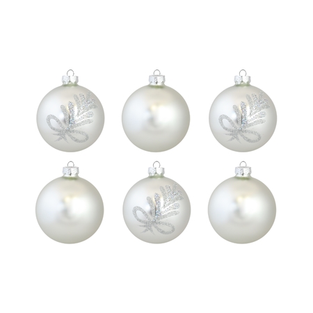 Set de six boules de Noël en argent