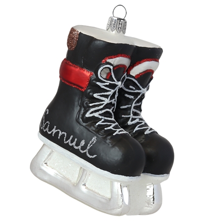 Patins de hockey sur glace en verre avec texte sur demande