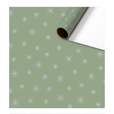 Papier cadeau vert avec étoiles