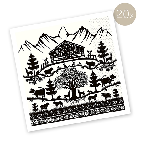 Serviettes avec motif de cabane de montagne