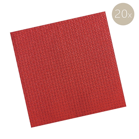 Serviettes de table rouges à texture fine