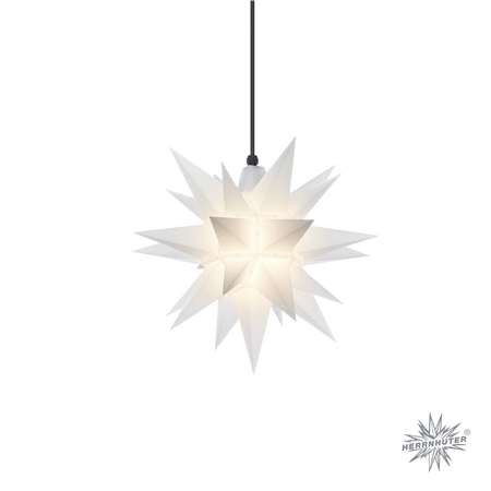 Herrnhuter® étoile en plastique - blanc 40 cm (avec lumière et 5 m de câble)