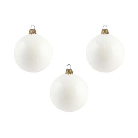 Set de trois boules de Noël en blanc