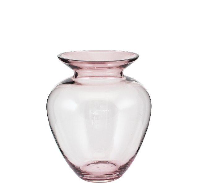 Vase en verre rose