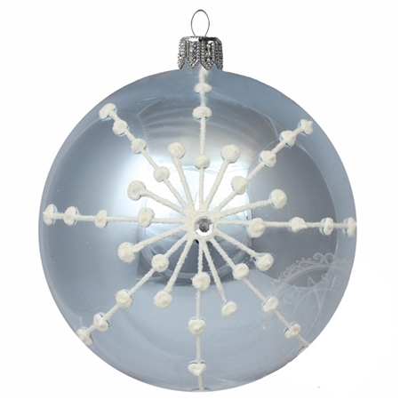 Boule bleue avec flocon blanc